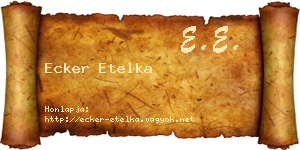 Ecker Etelka névjegykártya